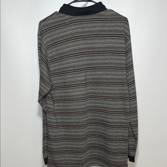 Van Heusen Black and Gray Striped Polo Shirt - Picture 6 of 8